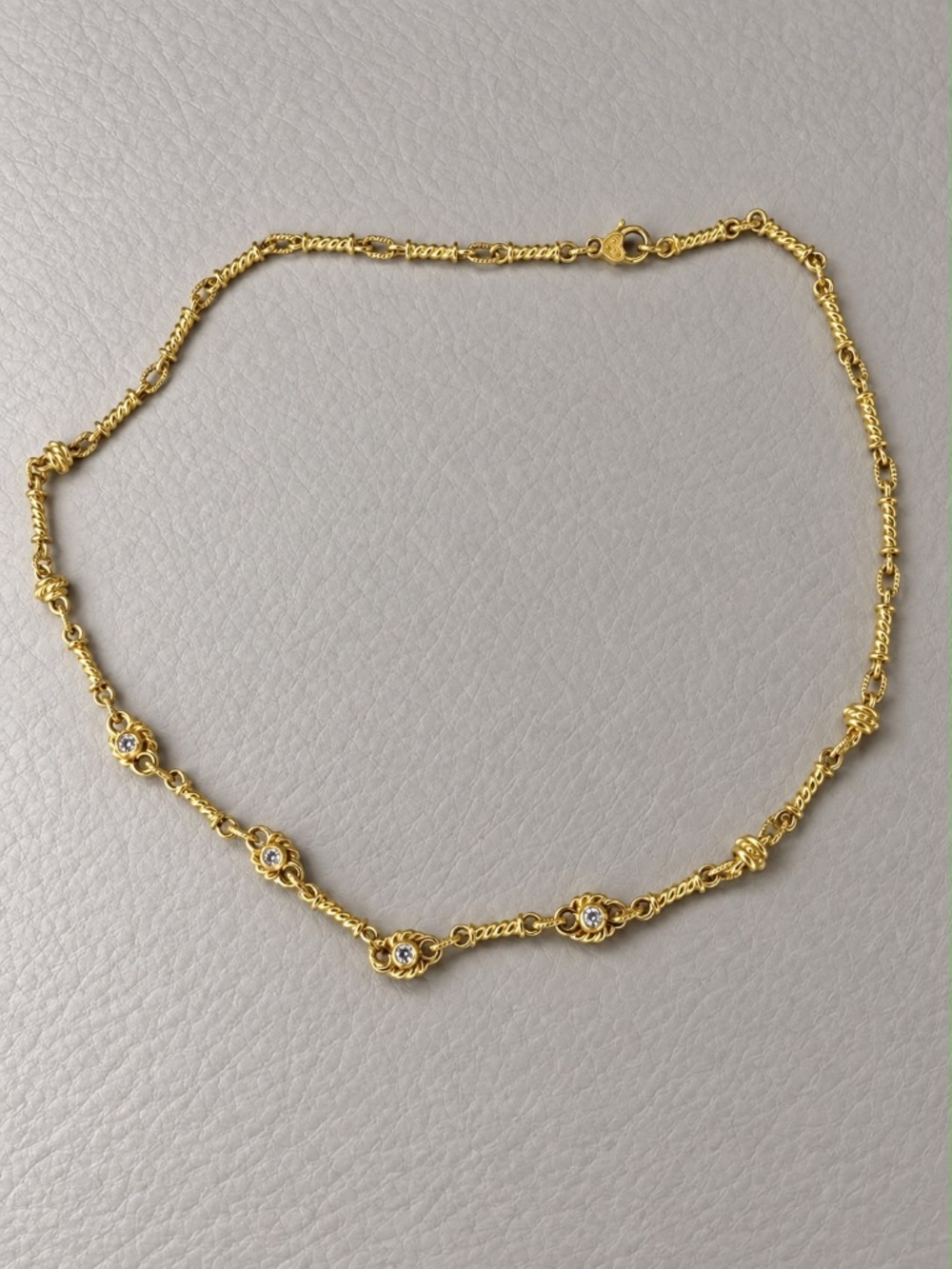 Reversible 18K Yellow Gold & Natural Diamond Chain (31.24g)